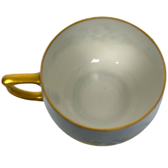 Vintage Tea Cup Saucer Moritz Zdekauer Austria Hand Painted Elegant Blue Floral - Picture 5 of 15